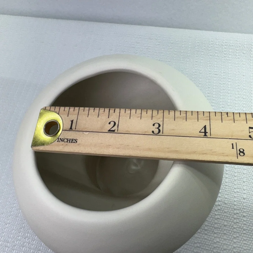 Mushroom Ivory Ceramic‎ Vase Modern Sculptural Decor Abstract Cutout Art Pottery